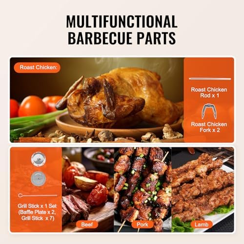 VEVOR Shawarma Grill Machine, Vertical Chicken Shawarma Cooker Machine Countertop, Electric Stainless Steel Broiler Gyro Rotisserie Oven Doner Kebab Machine, for Home Restaurant Kitchen Parties - Image 5