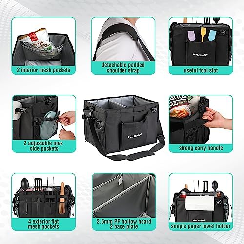 HAUSHOF Large Grill and Picnic Caddy with Paper Towel Holder - Image 3