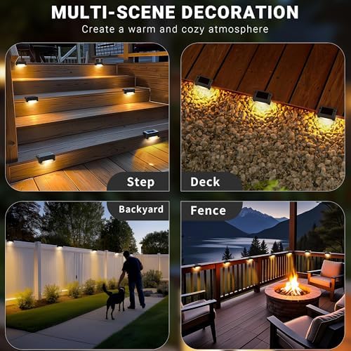 SOLPEX Solar Deck Lights, Solar Step Lights for Outside Waterproof Led Stair Light for Outdoor Fence, Balcony, Patio, Railing, Front Porch, Yard and Pathway(16pack Warm White) - Image 2