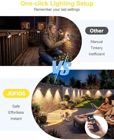 JOFIOS Solar Fence Lights Outdoor with Remote, 9 Fixed Colors ＆ Color Changing Solar Lights Outdoor Waterproof IP65 Dusk-to-Dawn Vinyl Fence Lights for Patio, Railing, Pool, Porch, Backyard, 16 Pack - Image 5