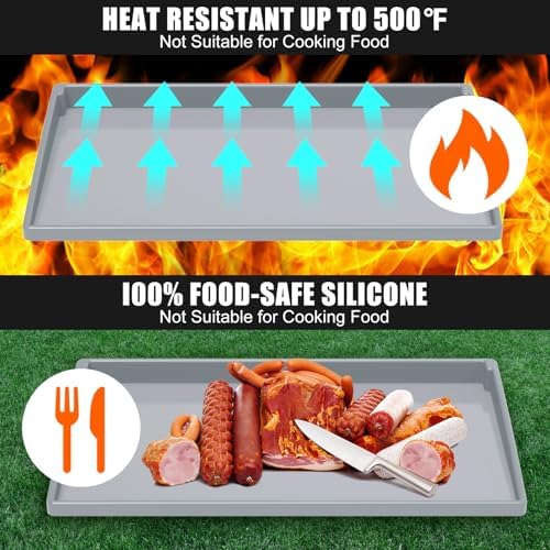 Silicone Griddle Mat Cover for Blackstone - 28 Inch True All-Encompassing Coverage Heavy Duty Food Grade Grill Buddy Mat, All Season Cooking Surface Protective Cover - Image 6