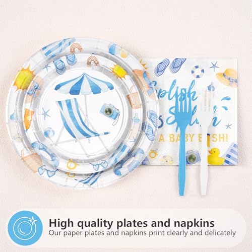 96 Pcs Splish Splash Baby Shower Decorations for Kids Hawaiian Serves 24 - Image 2