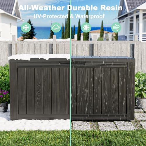 PatioZen 75 Gallon Resin Deck Box, Lockable Outdoor Storage Box for Patio Cushions Storage Furniture,Garden Tools, Pool Supplies, Weatherproof and UV Resistant (Black) - Image 6