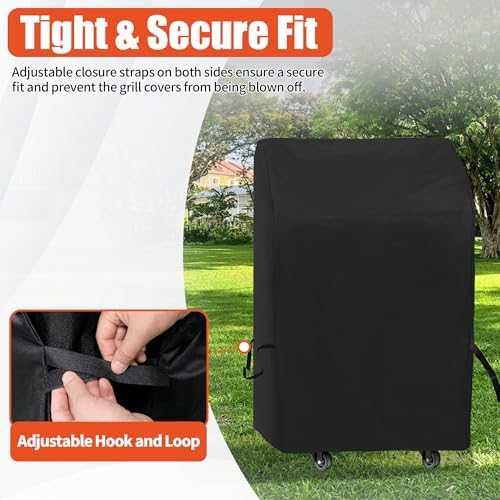iCOVER 2 Burner Grill Cover - 600D Heavy Duty 32 Inch Grill Cover Waterproof, Compatible with Weber Char-Broil Brinkmann Nexgrill with Collapsed Side Tables, Fade & UV Resistant - Image 5