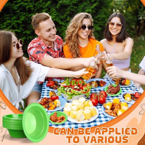 30 Pack 12 oz Green Disposable Plastic Bowls Dessert, Ice Cream, Salad, Soup Serving Cups for Party, Picnic, Food Snacks (Green) - Image 5