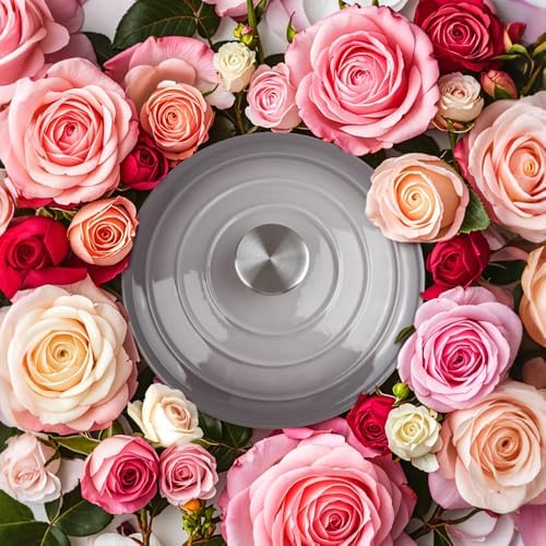 3 Quart Dutch Oven Enameled Cast Iron with Lid - Big Dual Handles - Oven Safe up to 500°F - Classic Round Pot for Versatile Cooking Light Gray - Image 2