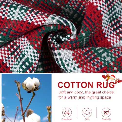Christmas Red Green Buffalo Plaid Rug Door Mats Outdoor 2'X3' Welcome Mat - Image 4