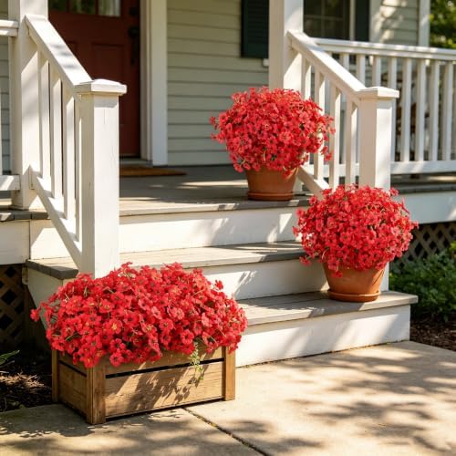 24 Bundles Artificial Flowers for Outdoors Decor, Faux Mums Plants Fake Silk Daisy Flora, UV Resistant Realistic Faux Plants Greenery for Outside Indoor Porch Patio Window Box Planter Home Decor - Image 6