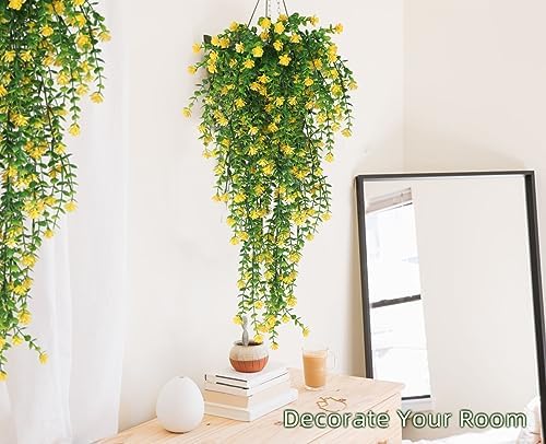 RECUTMS Outdoor Fake Hanging Plants,Draping Plant Vine,Faux Eucalyptus Leaf - Image 4