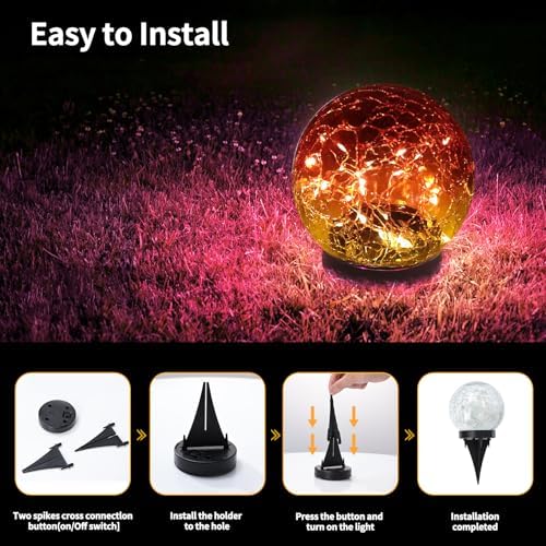 JKIMK Solar Globe Lights Outdoor Waterproof-Solar Balls for Garden - Image 4