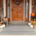 Fall Front Door Mat 3'x5', Cotton Woven Washable Striped Outdoor Rug by Sungea