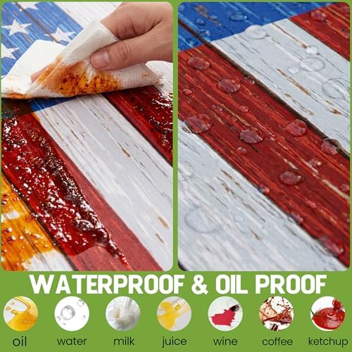 Picnic Table Cover with Bench Covers Waterproof Rectangle Tablecloth Camping Essentials Supplies Rv Travel Gear Must Haves Accessories Fitted Table Cloth Outdoor Road Trip Camper Gifts American Flag - Image 4