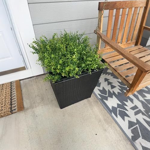 8 Bundles UV Resistant & Non-Fading Artificial Boxwood Shrubs - Fake Greenery Plants for Outdoor Indoor, Farmhouse, Garden, Porch, Patio, Wedding Decoration - Image 7