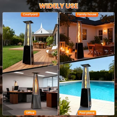 Patio Heater Glass Tube Replacement, 49.5 x 4" Patio Heater Replacement Parts with Ring, Outdoor Heater Replacement Parts for 4-Sided Pyramid Heater, Glass Tube Patio Heater for Hiland, Fire Sense - Image 5