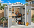 Gizoon 6x4.4 FT Resin Storage Shed with Floor, Outdoor Plastic Shed, Grey by Gizoon