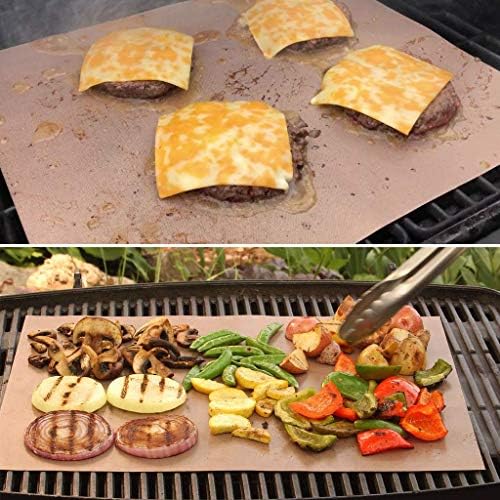 AOOCAN Copper Grill Mat Set of 5 - Non-Stick BBQ Outdoor Grill, Copper Grilling Mats Reusable and Easy to Clean, Works on Electric Grill Outdoor Gas Charcoal BBQ as Seen on TV-15.75 x 13 Inch - Image 6