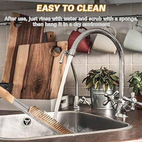Aolso Pizza Oven Brush, 26" Brush and Stainless Steel Scraper for Pizza Stone, BBQ Grill Cleaning Brush Non Scratch Heat Proof Brass Bristles with Screwdriver, Outdoor Pizza Oven Accessories - Image 6