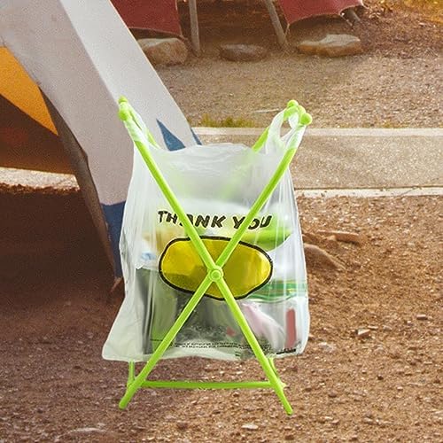 Trash Bag Holder Stand Hanging Trash Bag Rack Outdoor Portable Outside Garbage Bag Holder Frame for Laundry Garage Pantry Leaves Gardening, Green - Image 5