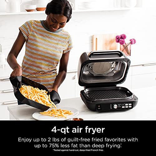 Ninja IG651 Foodi Smart XL Pro 7-in-1 Indoor Grill/Griddle Combo, use Opened or Closed, Air Fry, Dehydrate & More, Pro Power Grate, Flat Top, Crisper, Smart Thermometer, Black - Image 5