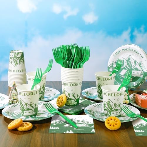 Zubebe 175 Pcs Camp Bachelorette Party Plates Cups Napkins Serves 25 - Image 2