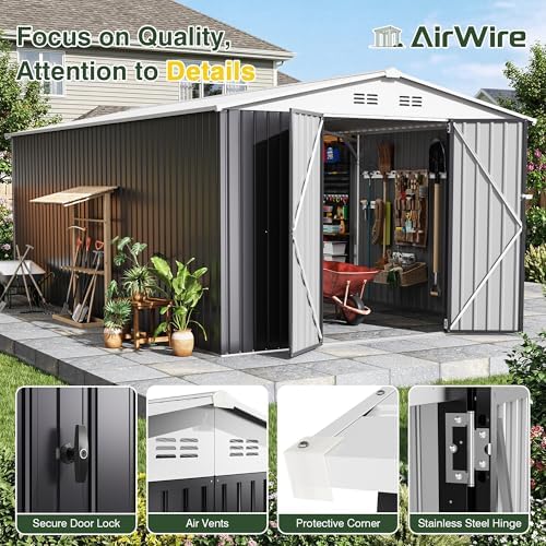 AirWire 10x16 FT Outdoor Metal Storage Shed - Image 5