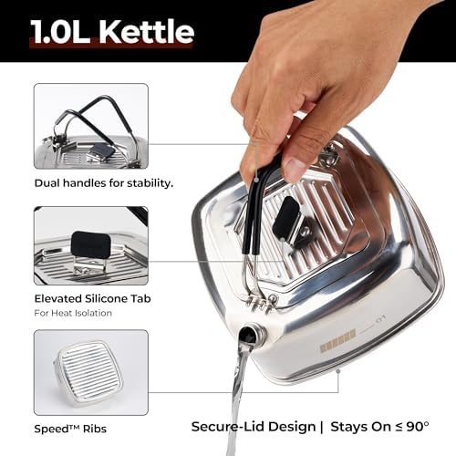 ALOCS Camping Cookware Set, Stainless Steel Pot, 7-inch Non-Stick Pan, Portable Kettle, Outdoor Cooking System with Carry Bag for Kitchen, Picnic, Hiking, Backpacking,Fishing and Campfire - Image 4