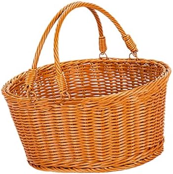Elegant PE Handwoven Oval Storage Basket for Outdoor Camping Picnics and Home Decoration - Image 7