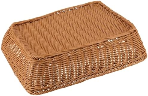 4 Pack 11.8 Inches Poly Wicker Woven Bread Baskets, Imitation Rattan Baskets, Poly Woven Baskets for Fruit, Food, Vegetables2 - Image 4