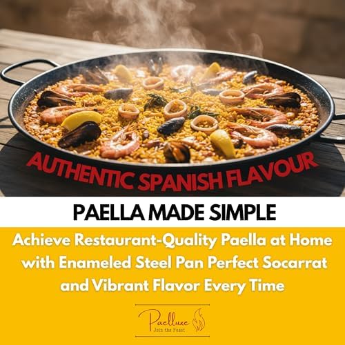 Paelluxe Paella Pan Enameled No-Rust Steel Skillet - 17 Inch, 10 Servings - Image 3