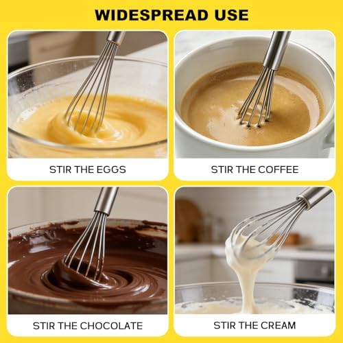 NileHome Mini Whisks Stainless Steel Whisk Set 9" 11"-Kitchen Small Wisk - Image 6