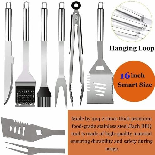 MUJUZE BBQ Grill Accessories Set for Ourdoor,Grilling Set for Men - Image 3