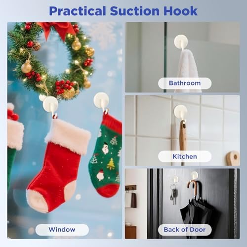 OUTXE Wreath Hanger for Front Door, Upgraded Suction Cup Reef Hook - Image 6