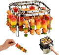 Air Fryer Skewer Rack, Air Fryer Grill Accessories Kit with 28 Skewers, Stainless Steel Hanging Oven Skewers Rack Accessories, Barbecue Rack & Vertical Meat Skewers for Air Fryer by Unknown