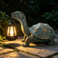 Solar Turtle Garden Statue with Hanging Solar Lantern by QZJDDZSW