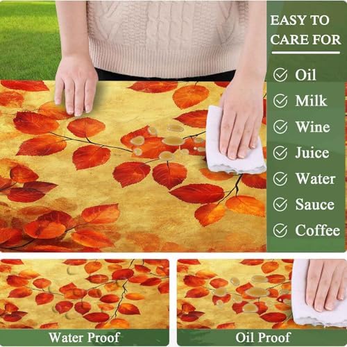 CAPSCEOLL Picnic Table Cover with Bench Covers 5ft - Burnt Orange Leaves - Image 3