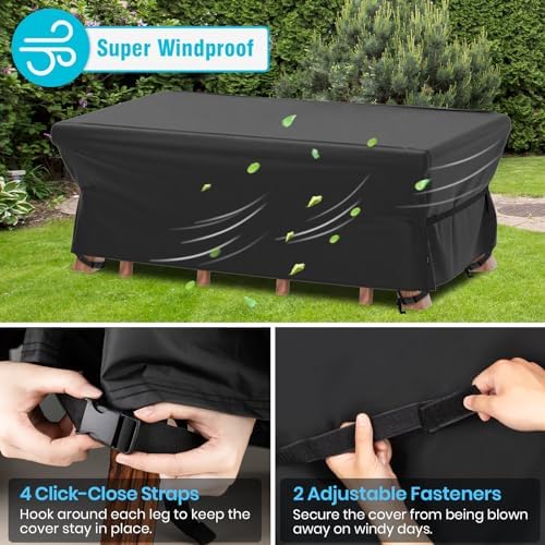 Patio Furniture Covers Waterproof Outdoor Table Cover 76"L x 54"W x 28"H - Image 4