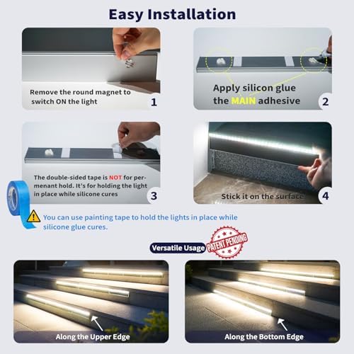 SHONELIGHTING Solar Step Lights Outside, 33 Focused LEDs, Stair Light, 6PK - Image 5