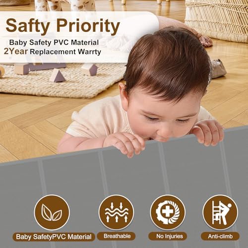 Miumoon 200 inch Reinforced Retractable Baby Gates 37 inch Tall - Image 3
