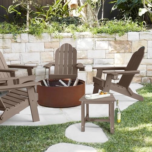 GARDENSTAR Adirondack Square Side Table,one-Tier Outdoor end Table, Patio Side Table for Pool,Porch,Backyard,Relaxing Companion (Teak) (Pack of 2) - Image 6