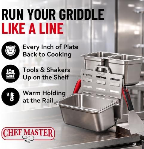 Chef Master Griddle Shelf & Steam Pan Insert Combo, Grill Organizer Caddy - Image 2