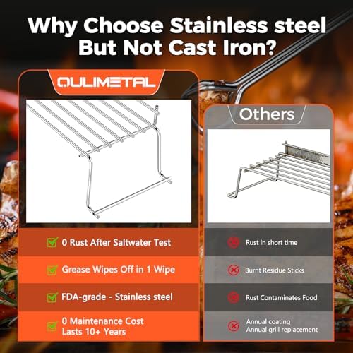 QuliMetal Stainless Steel Warming Rack for Weber Genesis 300 Series - Image 4