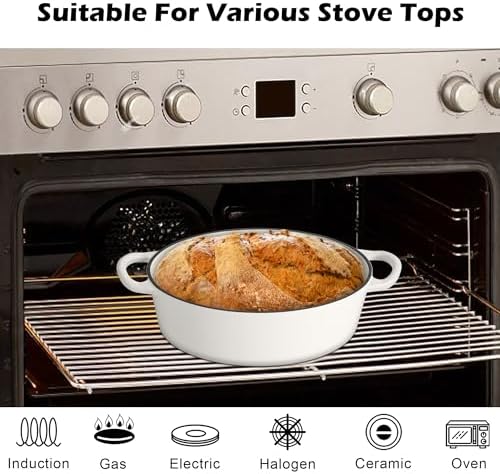 TeamFar Oval Dutch Oven, 5qt Enameled Cast Iron Dutch Oven Pot with Lid - Image 5