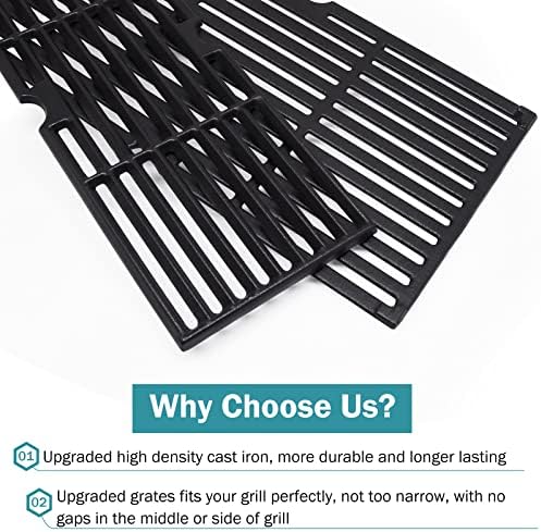 Criditpid 18 Inch Grill Grates for Charbroil Performance 463376519 Replacement Parts, Cast Iron Cooking Grid for Char-Broil 463377319, 463376419, 463376319, G470-0002-W1, G470-0003-W1, G321-0005-W1 - Image 5