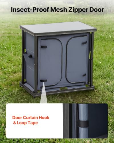 VEVOR Folding Camping Storage Cabinet, Outdoor Portable Lightweight Table - Image 6