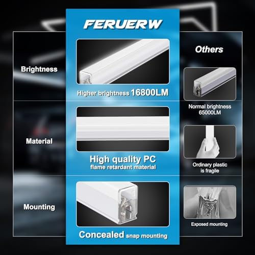 FERUERW Hexagon Garage Lights 5 Hex, 3 Level Dimmable - Image 4
