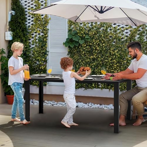 PIZZELLO Outdoor Dining Sets for 6, 60" Rectangular Table with 6 Chairs - Image 5