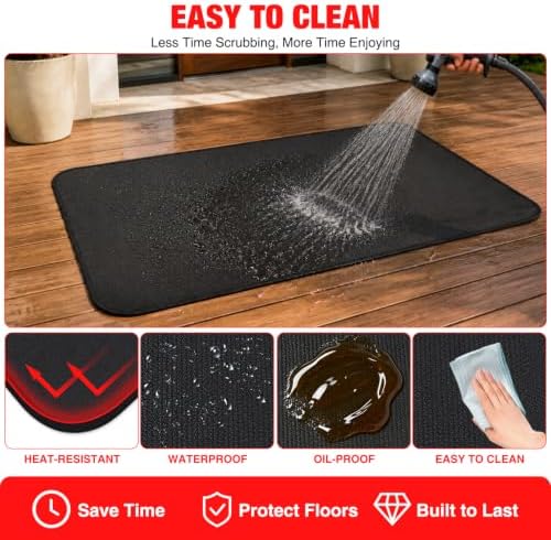 Yesker 60 x 40 Inch Under Grill Mat for Outdoor Grill, Patio & Deck, BBQ - Image 6