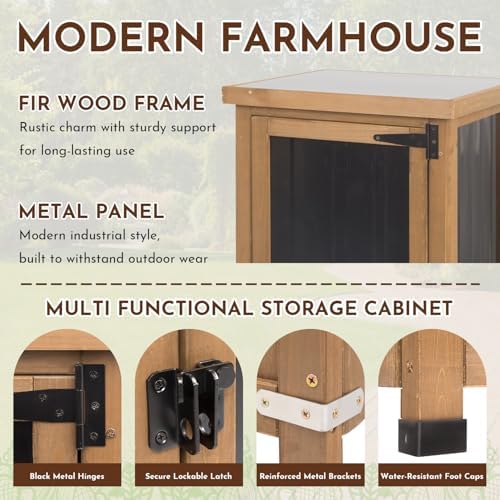 Ketive Tall Narrow Outdoor Storage Cabinet, 62-Inch, 3 Adjustable Shelves - Image 4