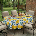 EHouseHome Outdoor Indoor Tablecloth with Umbrella Hole for Oval Table,Waterproof Patio Table Cloths, Spring/Summer Table Covers with Zipper for Backyard Circular Table/BBQs/Picnic,60 x 84 inches by EHouseHome