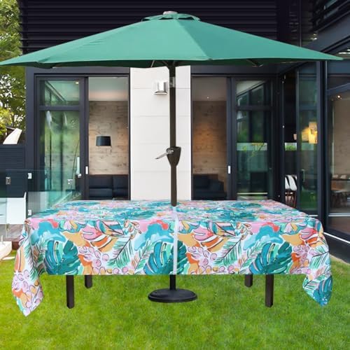 EHouseHome Outdoor and Indoor 60x84 inch Tablecloth with Umbrella Hole and Zipper, Waterproof Zippered Patio Table Cloths, Spring/Summer Table Covers for Backyard Circular Table/BBQs/Picnic - Image 3